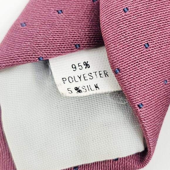 Oscar De La Renta Designer Tie Pink Mauve Navy Polka Dots Necktie 3X54 3743 - Picture 5 of 8